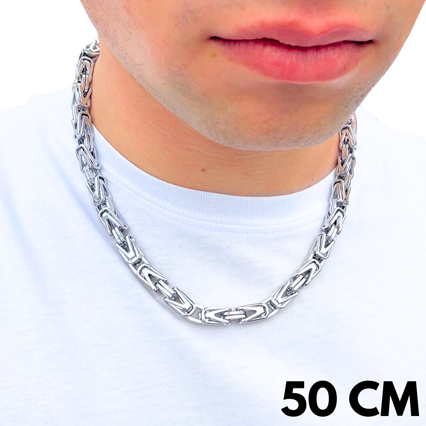 White Gold Imperial Chain - 8mm