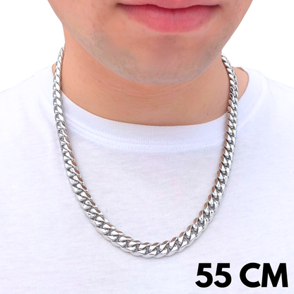 White Gold Cuban Chain - 10mm