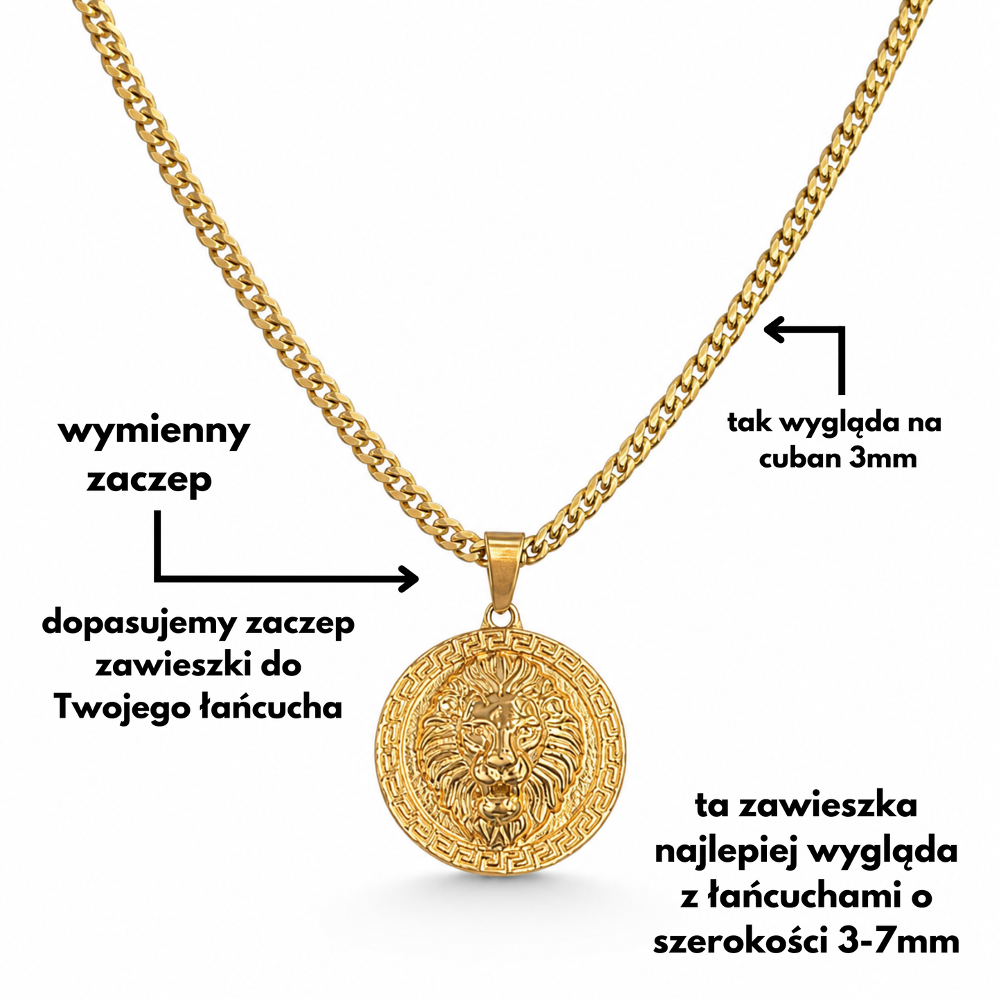 Greek Lion Pendant Gold
