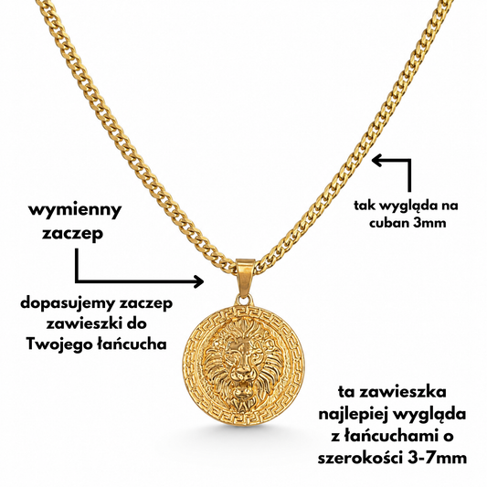 Greek Lion Pendant Gold