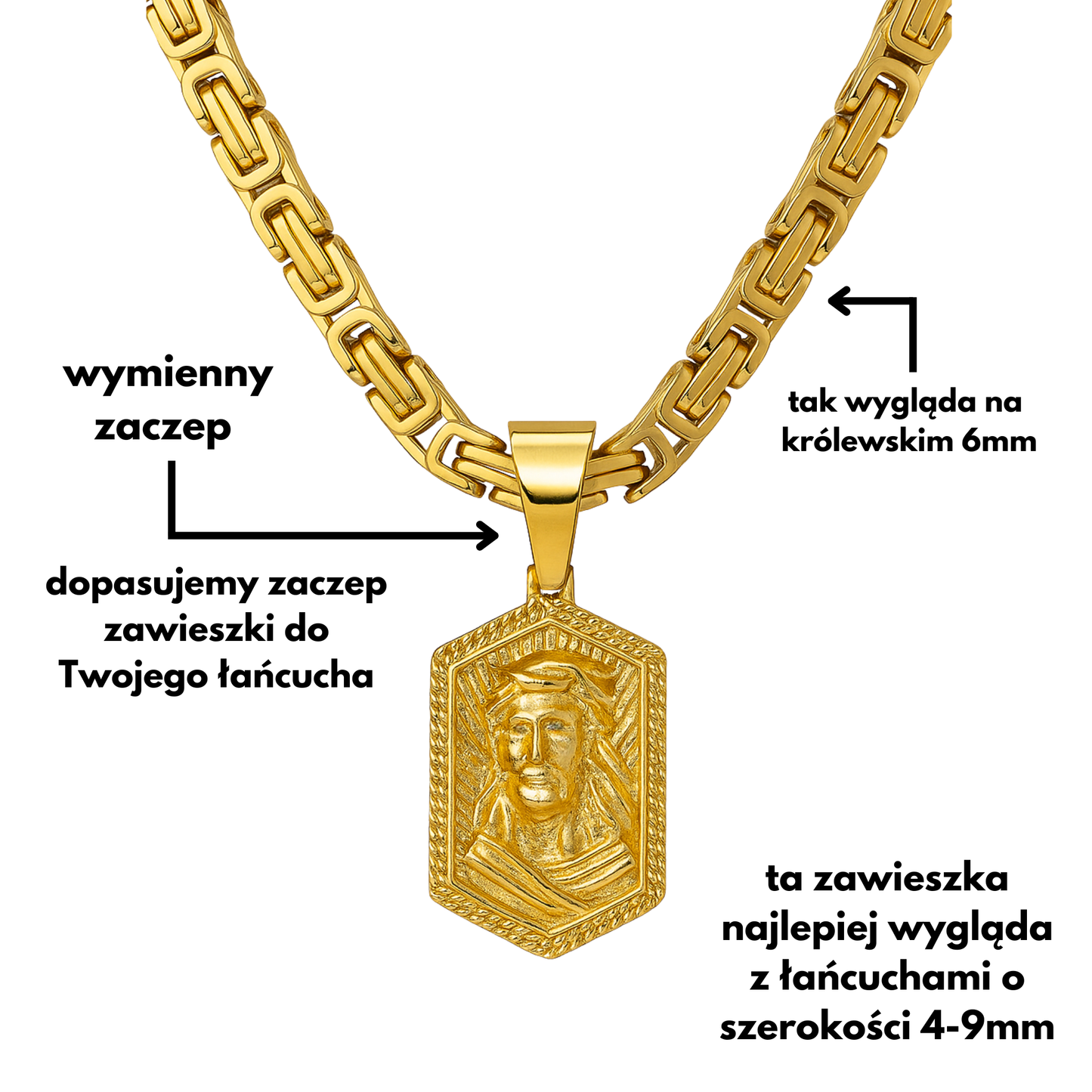 Jesus Medal Pendant Gold