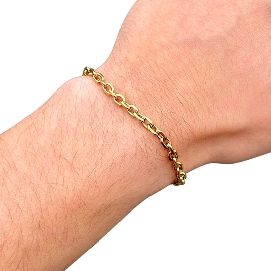 Gold Anchor Bracelet - 4mm
