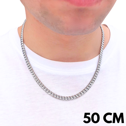 White Gold Cuban Chain - 6mm