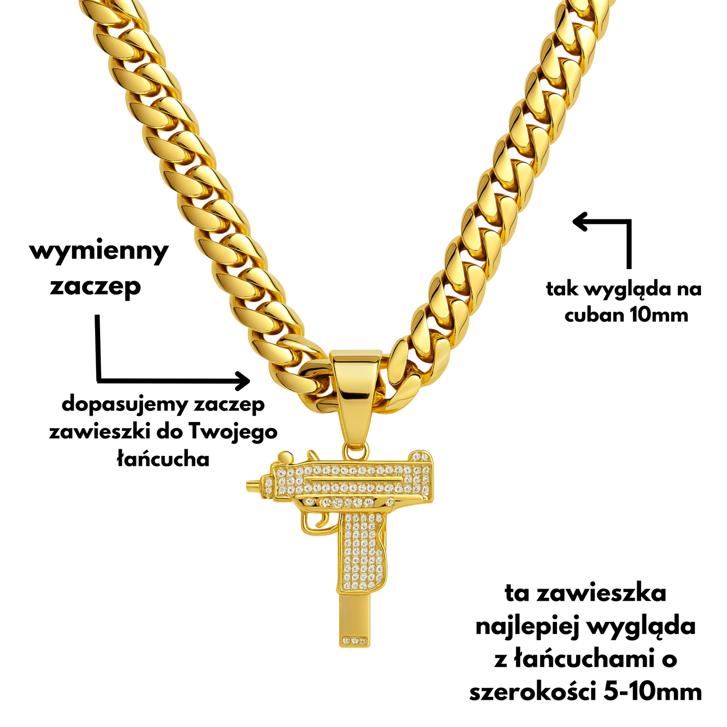 UZI Pendant Gold
