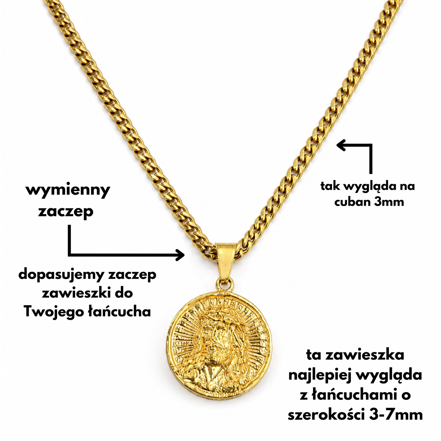 Jesus Medal Pendant Gold