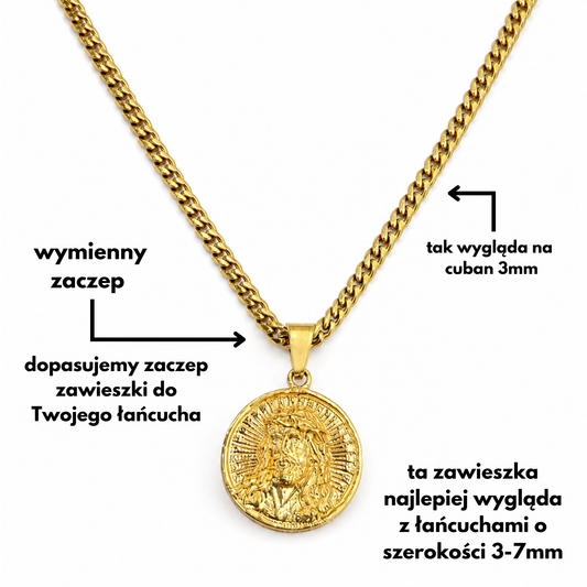 Jesus Medal Pendant Gold