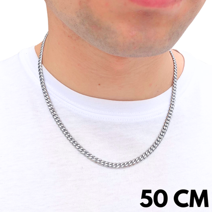 White Gold Cuban Chain - 5mm
