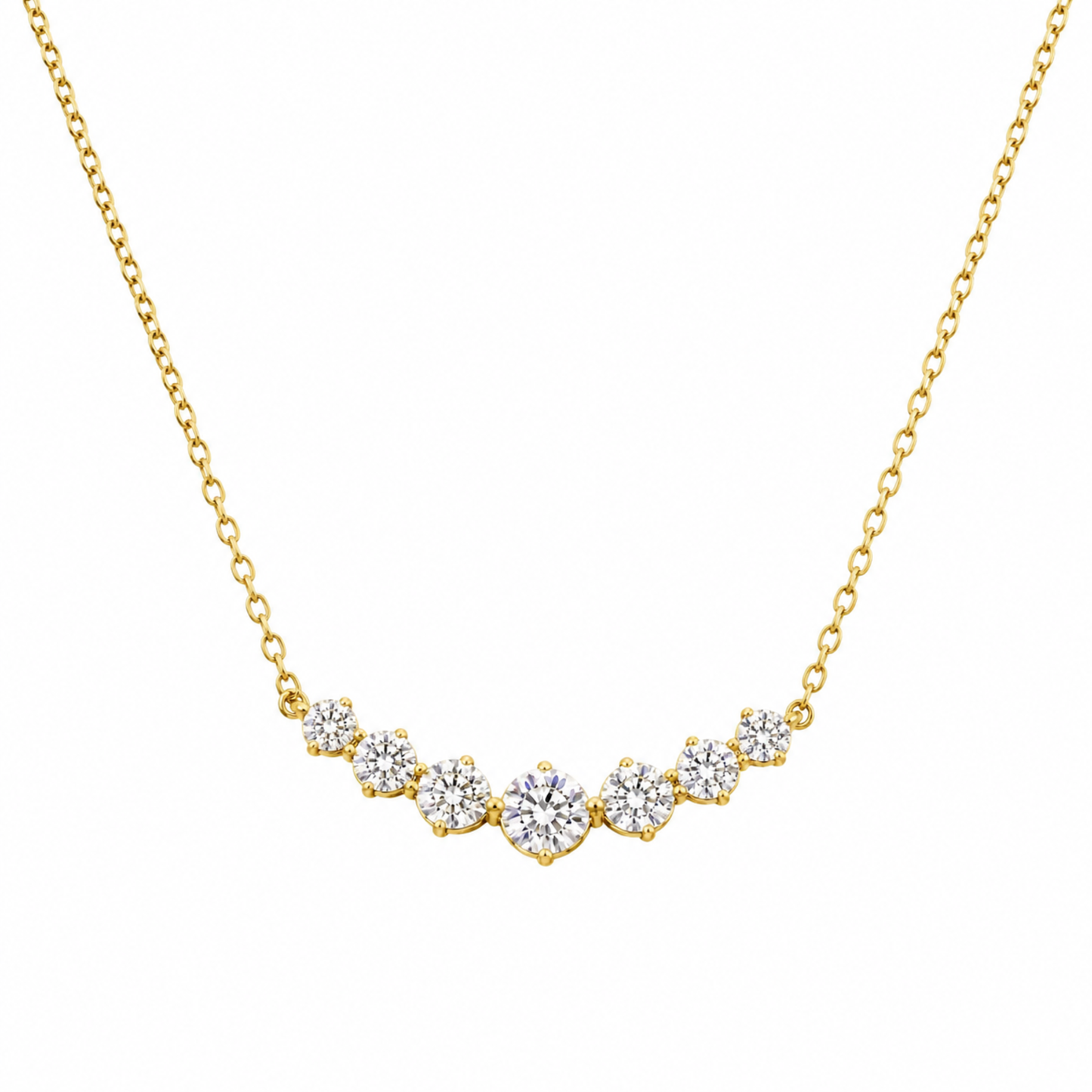 Women's Gold S925 Moissanite V-Line Necklace - 1.70ct