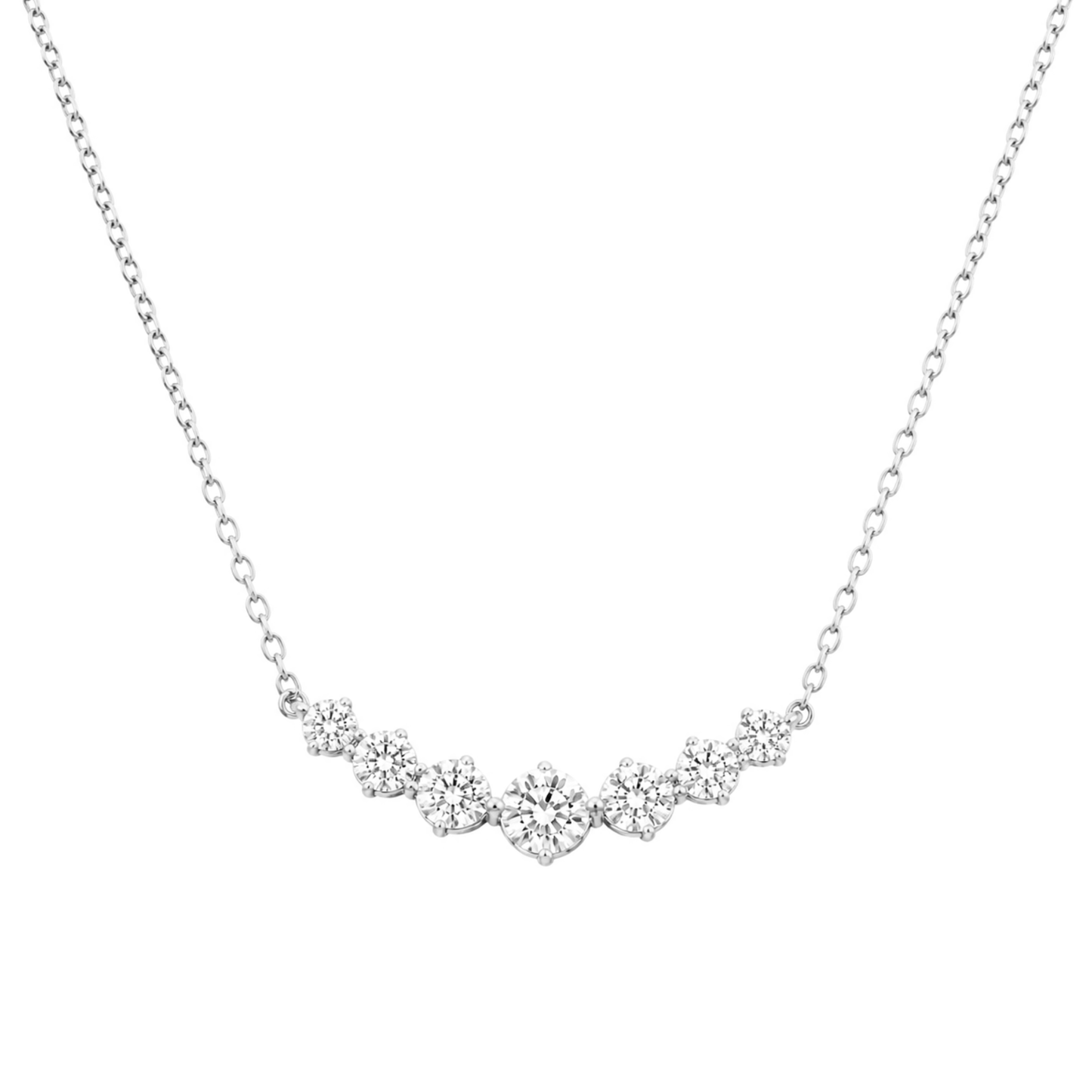 Women's White Gold S925 Moissanite V-Line Necklace - 1.70ct