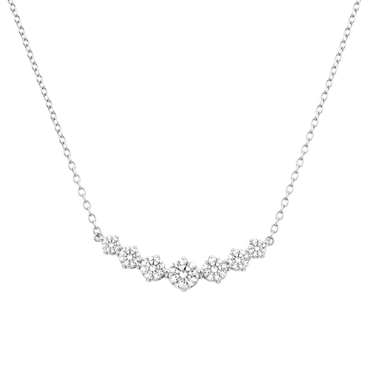 Women's White Gold S925 Moissanite V-Line Necklace - 1.70ct