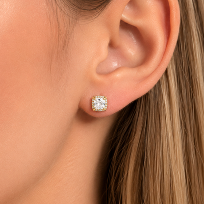 Women's Gold S925 Square Earrings