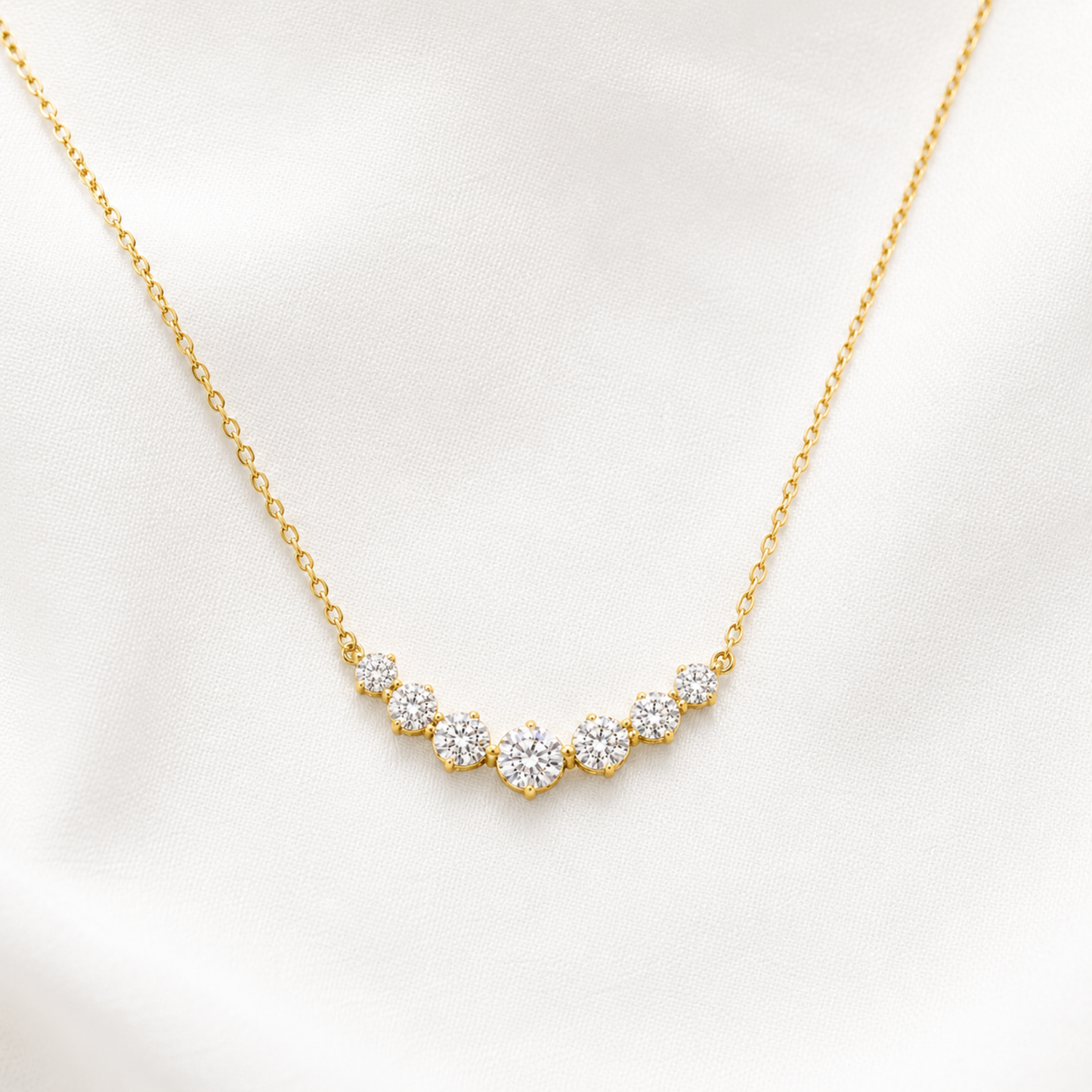 Women's Gold S925 Moissanite V-Line Necklace - 1.70ct