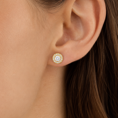 Women's Gold S925 Round Earrings