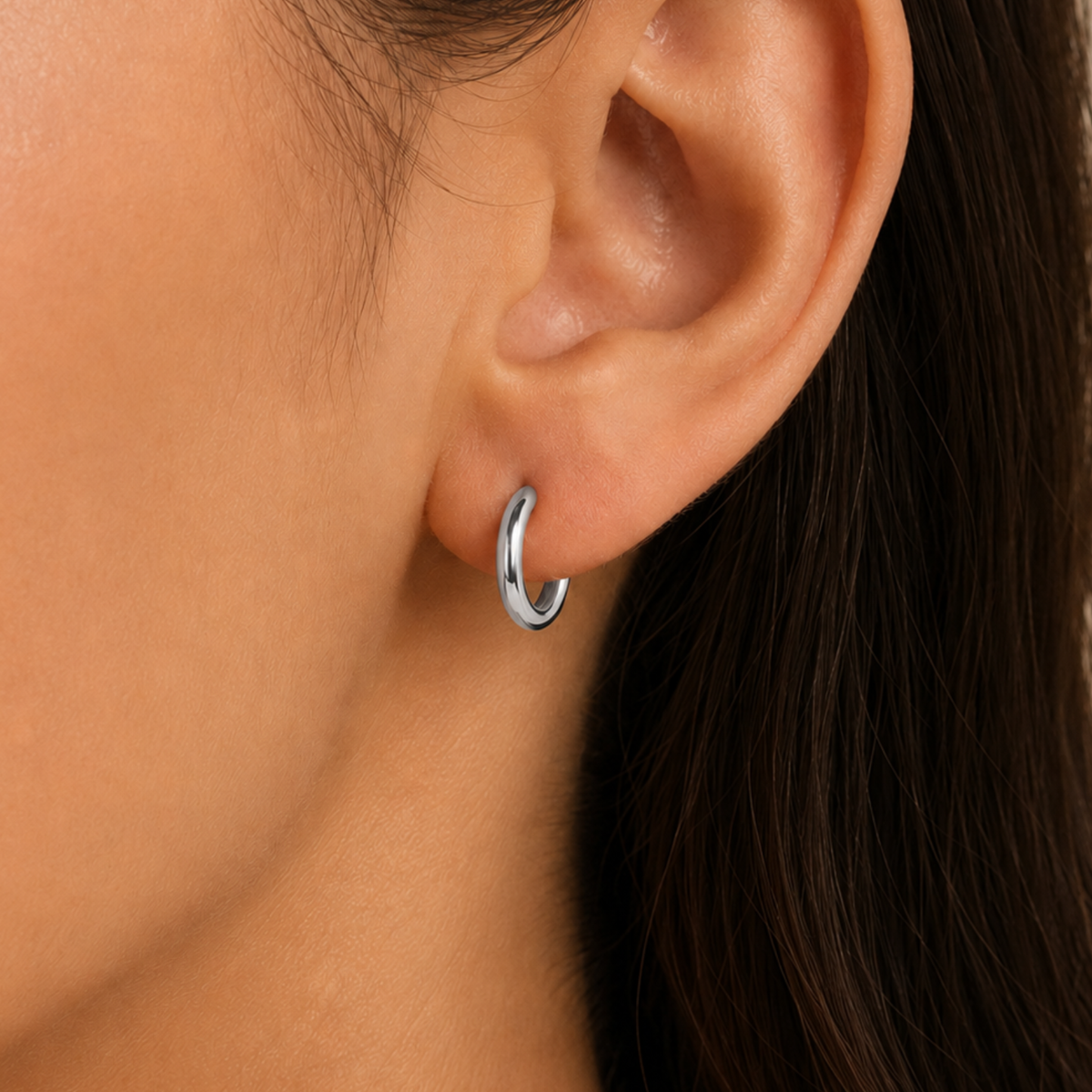 Women's Silver S925 Classic Hoop Earrings