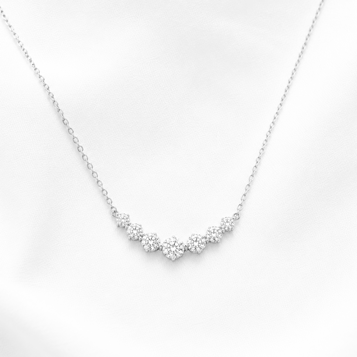 Women's White Gold S925 Moissanite V-Line Necklace - 1.70ct
