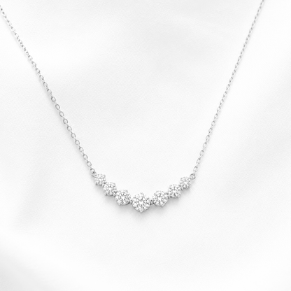 Women's White Gold S925 Moissanite V-Line Necklace - 1.70ct