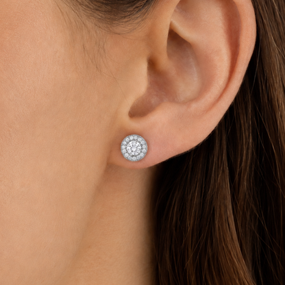 Women's Silver S925 Round Earrings