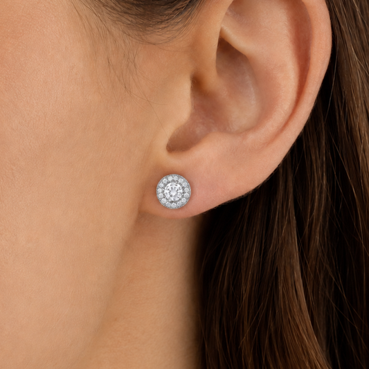 Women's Silver S925 Round Earrings