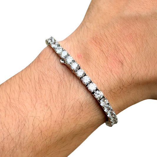 White Gold Tennis Bracelet - 5mm