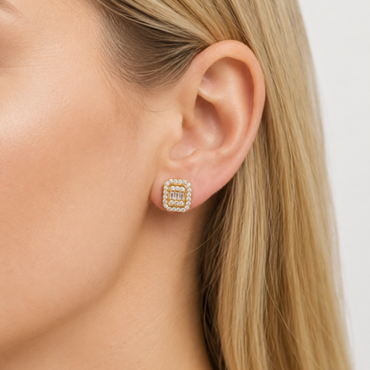 Geometric S925 Gold Women's Earrings