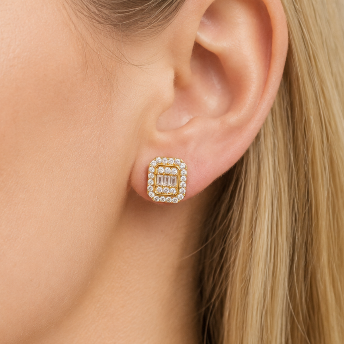 Geometric S925 Gold Women's Earrings