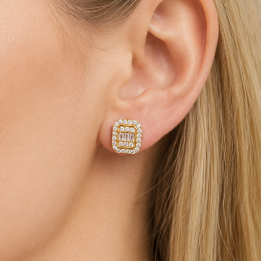 Geometric S925 Gold Women's Earrings