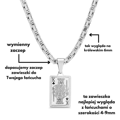 King Card Pendant White Gold