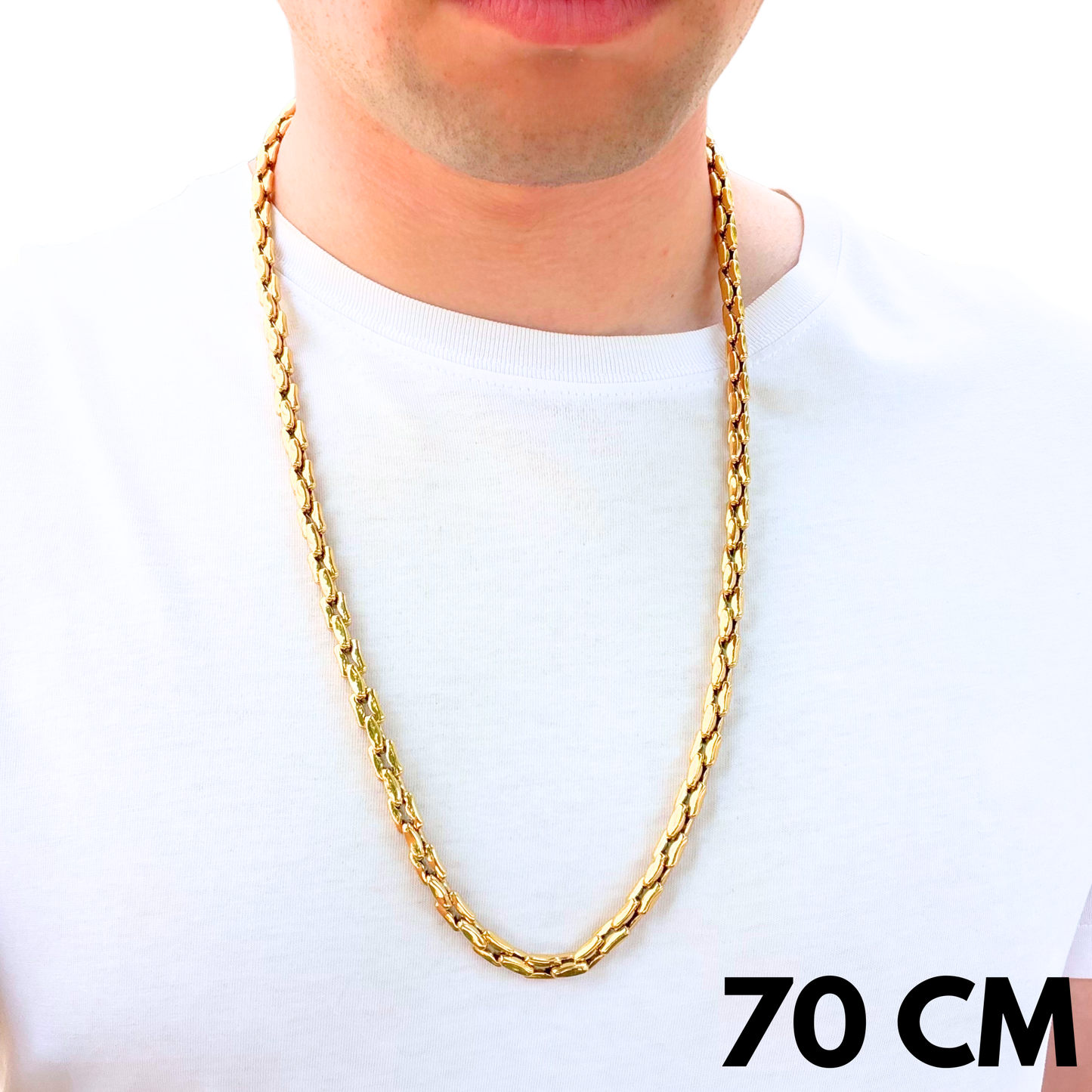 Gold Anchor Chain - 7mm