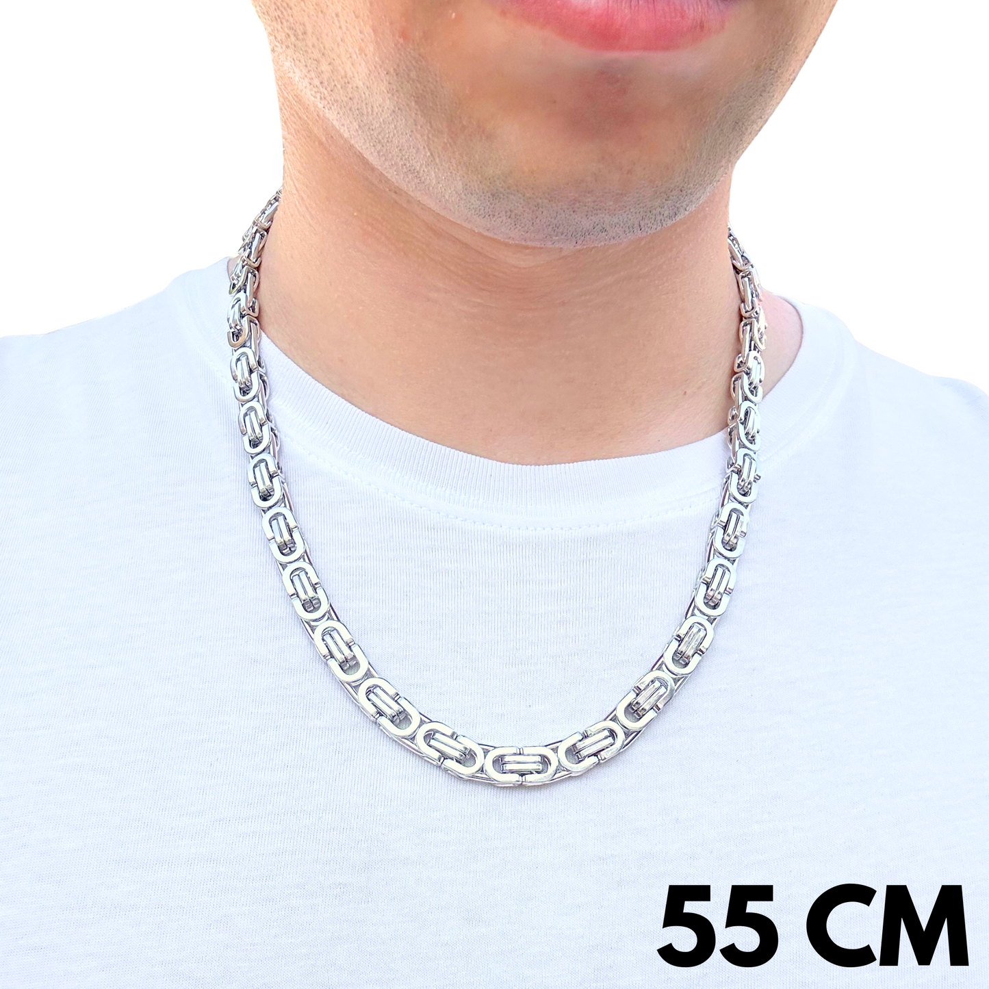 White Gold Noble Chain - 8mm