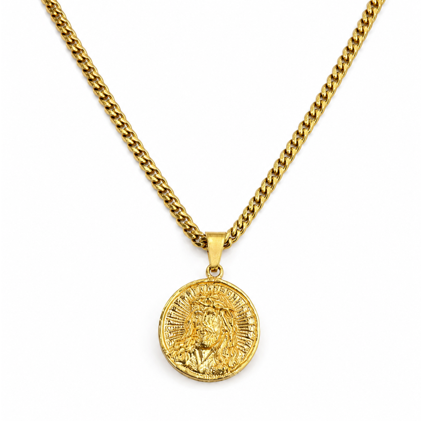 Jesus Medal Pendant Gold
