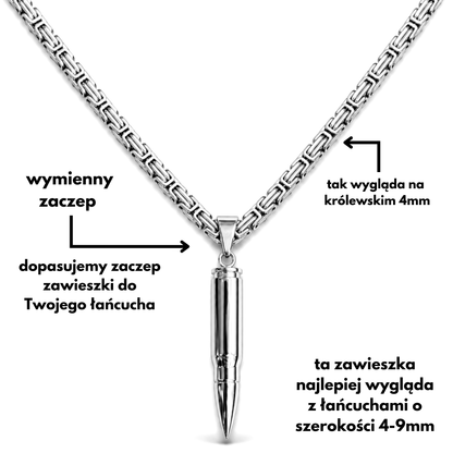 Bullet Pendant White Gold