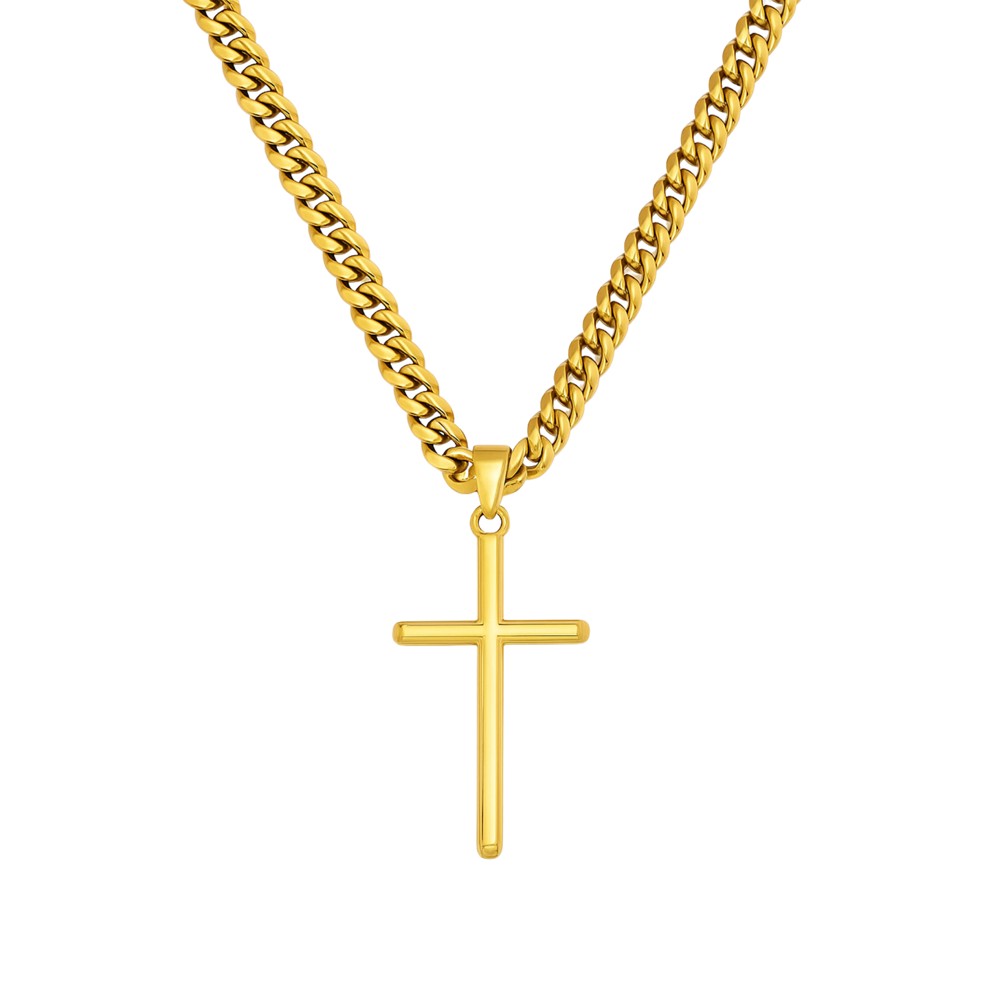 Simple Cross Pendant Gold