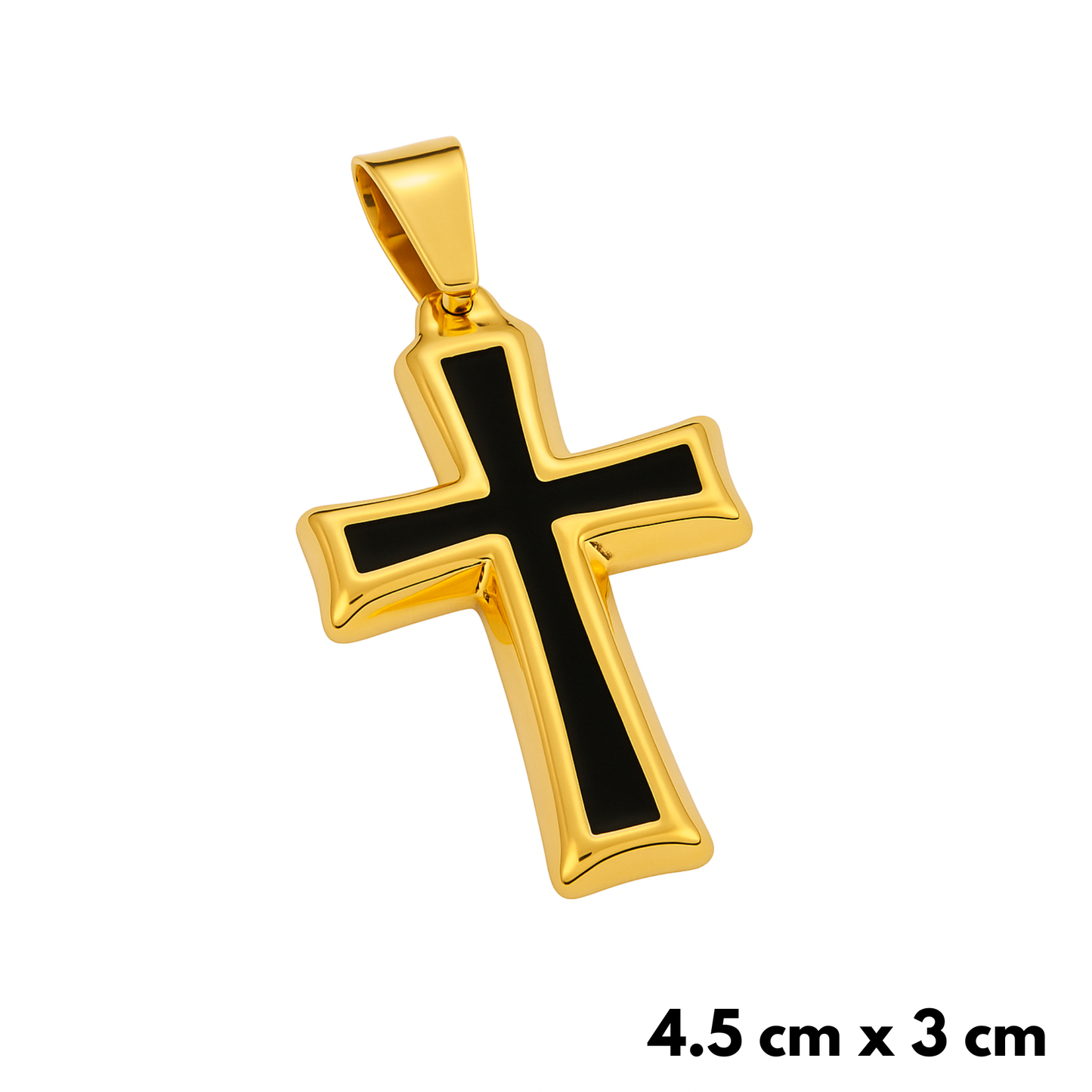 Black Cross Pendant Gold
