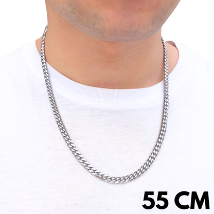 White Gold Cuban Chain - 6mm