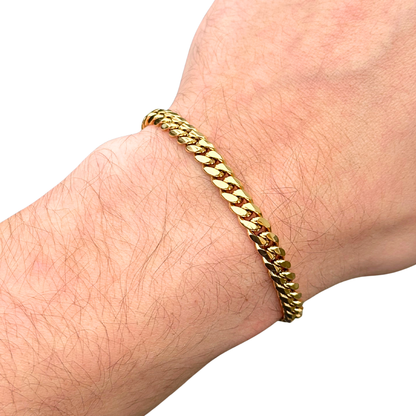 Gold Cuban Bracelet - 6mm