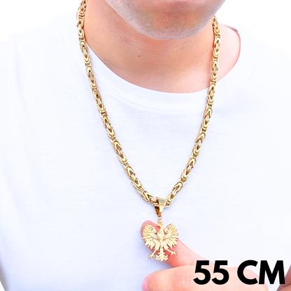 SET - Gold Imperial Chain 6mm + Eagle Pendant Gold