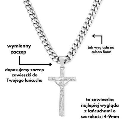 Savior Cross Pendant White Gold