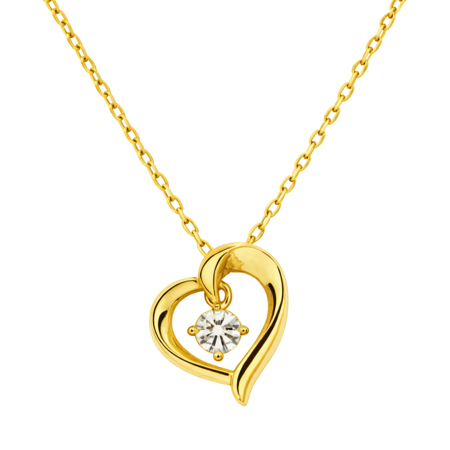 Women's Gold S925 Moissanite Heart Necklace