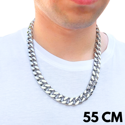 White Gold Cuban Chain - 14mm