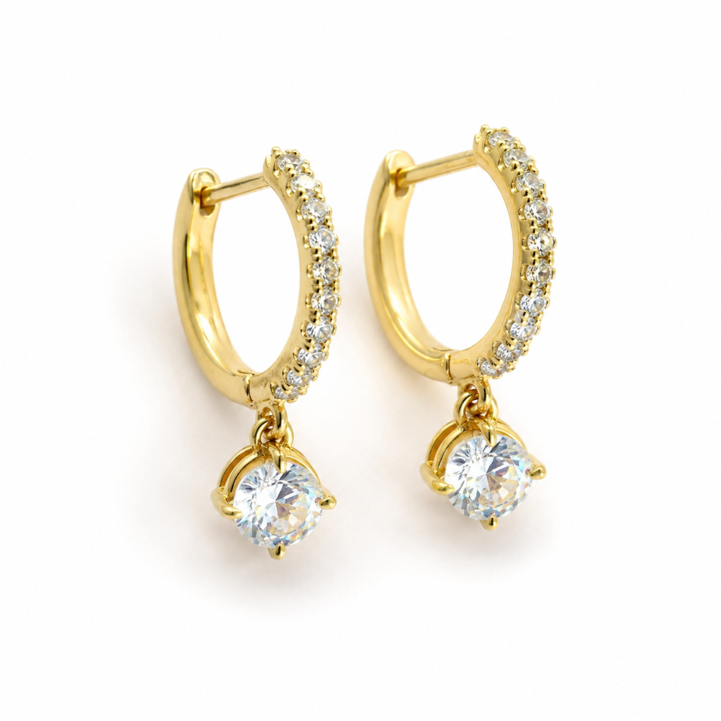Women's Gold S925 Cubic Zirconia Hoop Earrings
