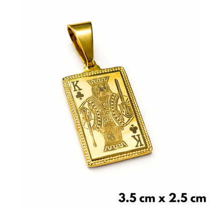 King Card Pendant Gold