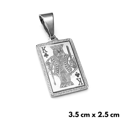 King Card Pendant White Gold