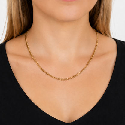 Women's Gold Cuban Chain - 3mm