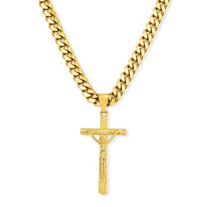 Savior Cross Pendant Gold