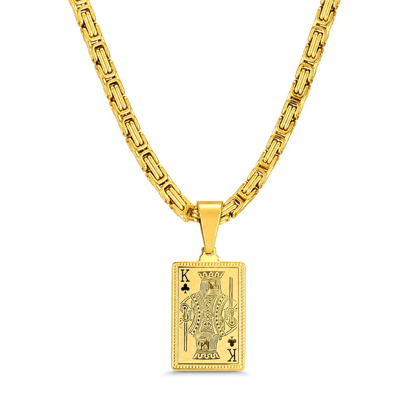King Card Pendant Gold