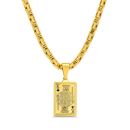 King Card Pendant Gold