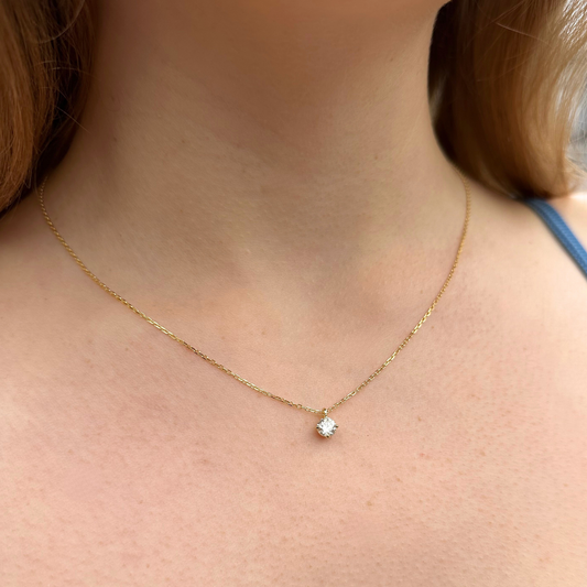 Women's Gold S925 Moissanite Crystal Necklace - 0.5ct