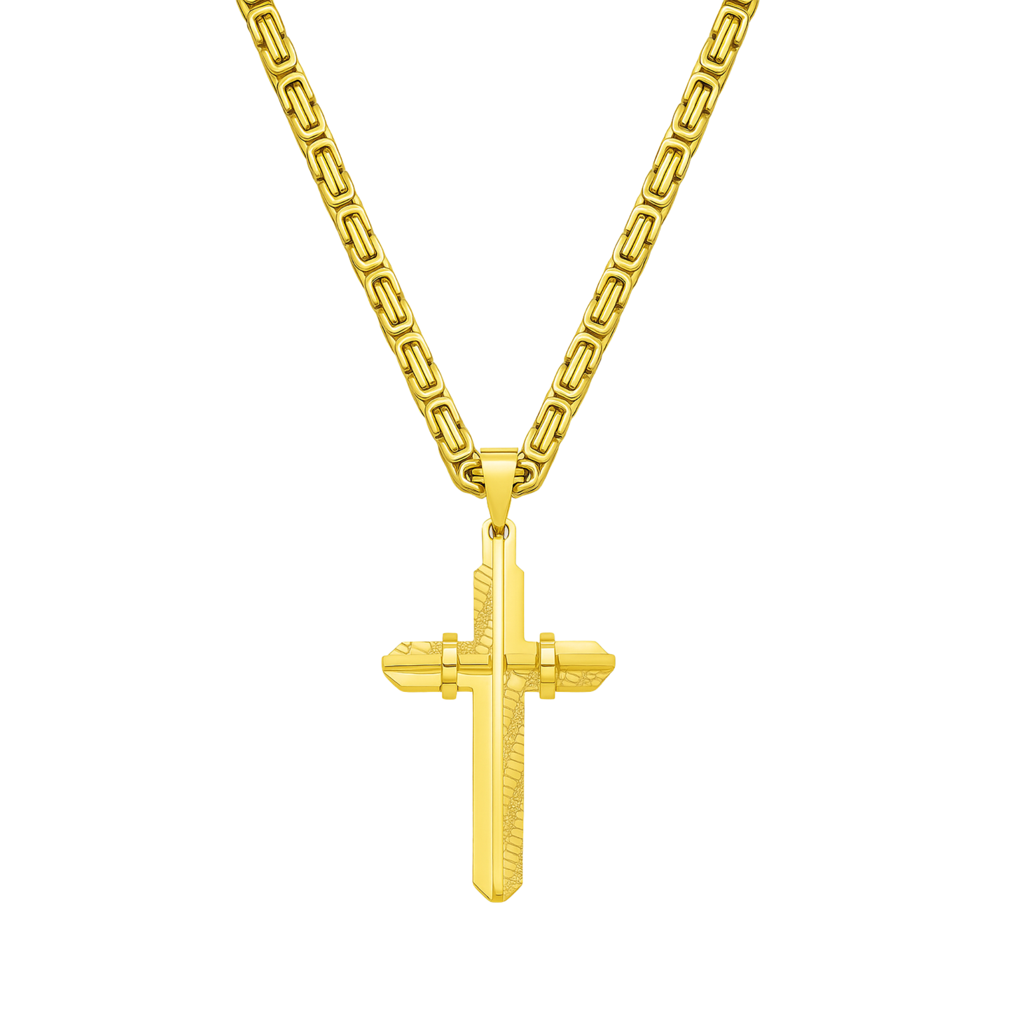 Modern Cross Pendant Gold