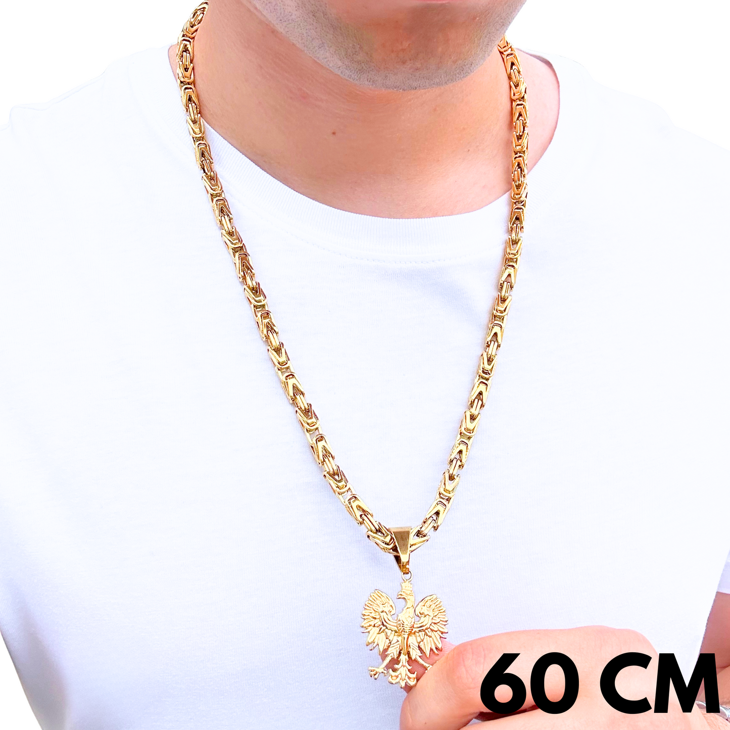 SET - Gold Imperial Chain 6mm + Eagle Pendant Gold