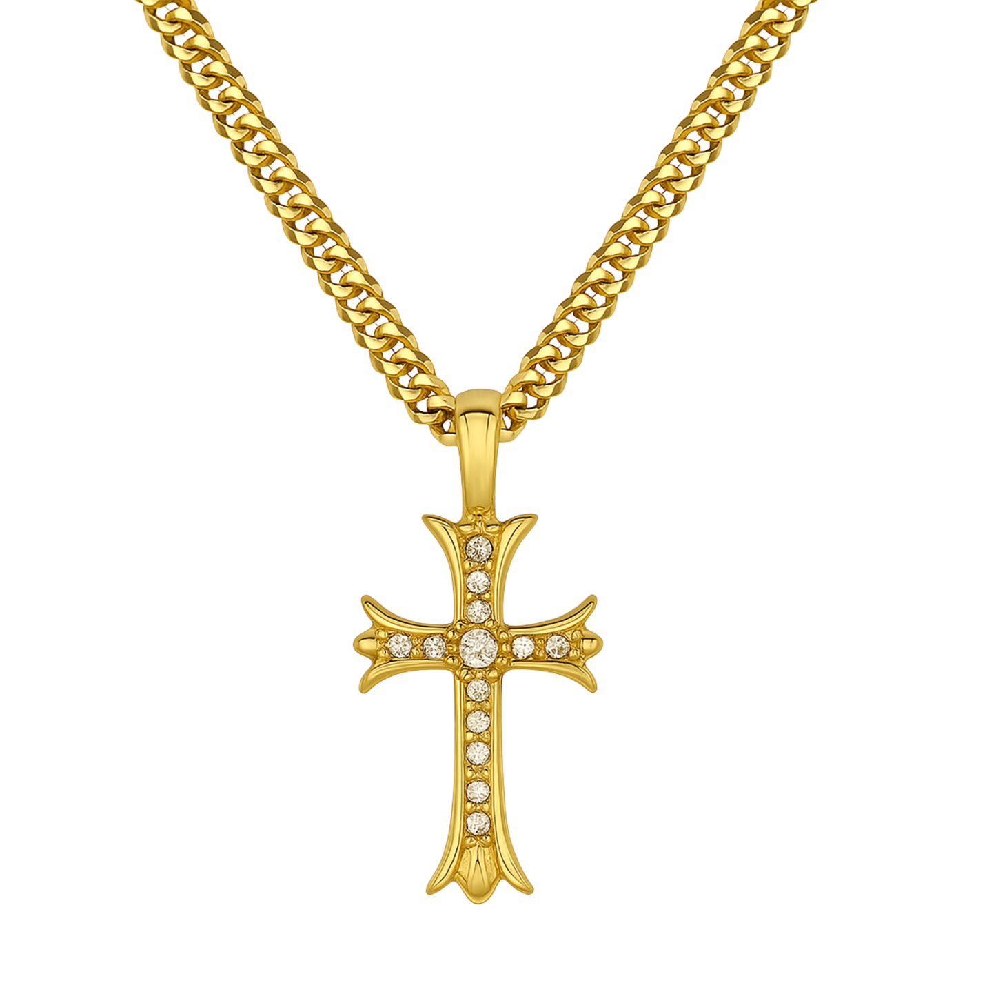 Medieval Cross Pendant Gold